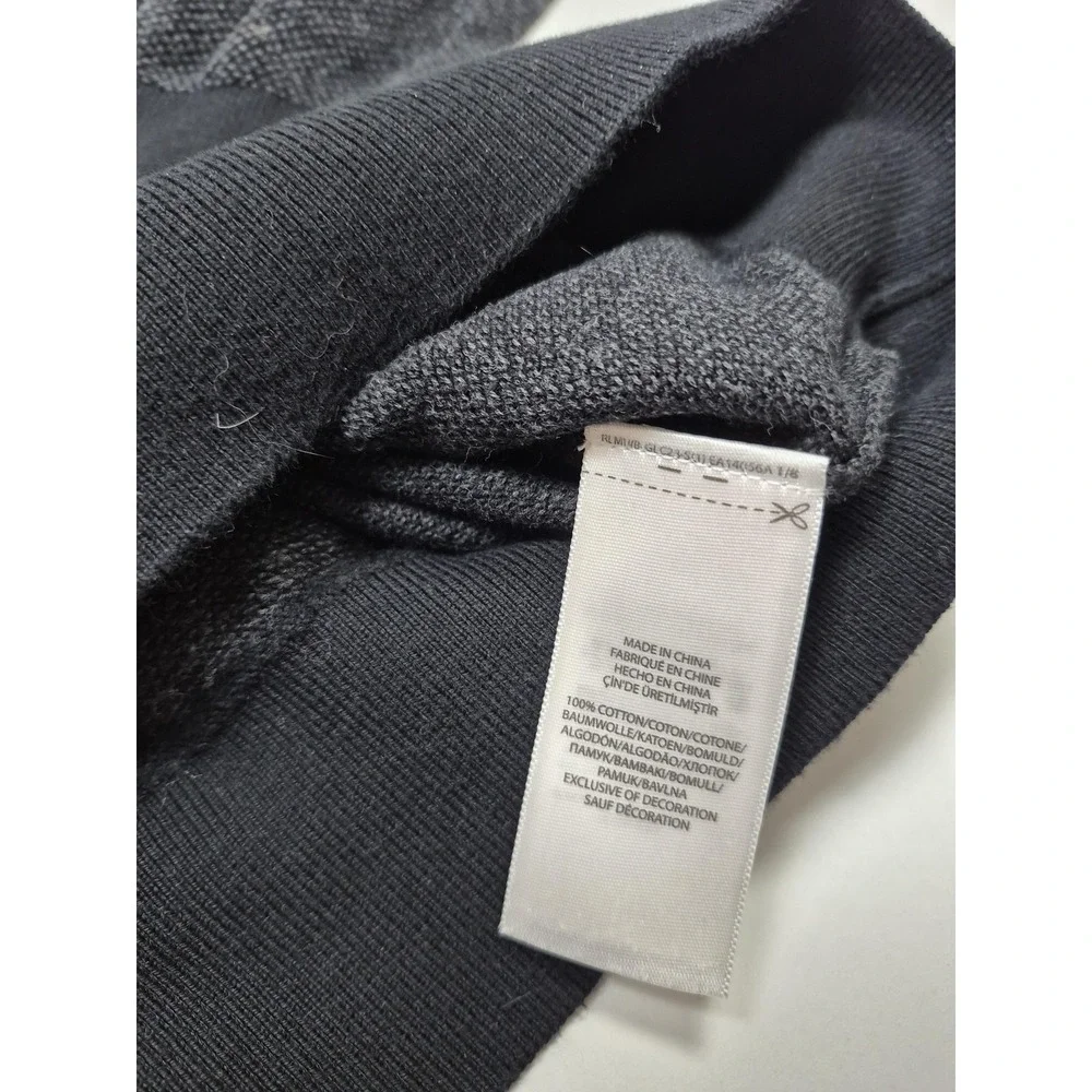 Polo Ralph Lauren Sweater Mens Large Gray Pima Cotton Crewneck Knit Pullover